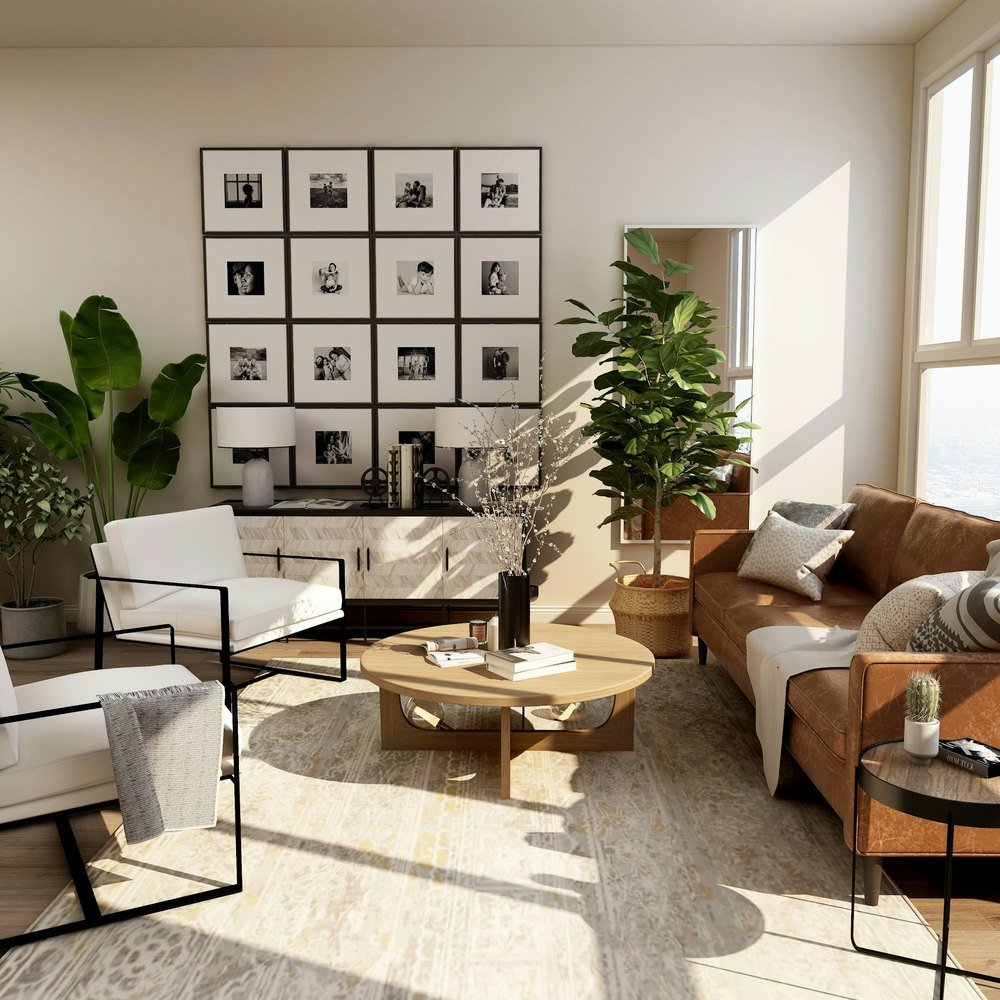 A sunlit sitting room